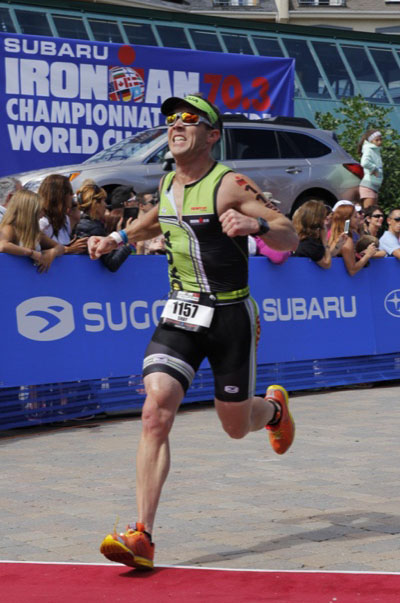 Shay running in the Iron Man World Championship